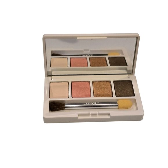 Clinique All About Shadow Quad Eyeshadow Palette Olive At Dusk Vanilla Peach Pop - Picture 1 of 3